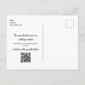 フォトブラック結婚式を行う日付を保存 ポストカード (裏面)