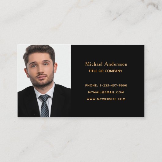 フォトブラック金ゴールドシティのスカイライン実在ビジネスエステート 名刺 (裏面)