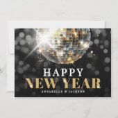 フォトブラック金ゴールドハッピーニューイヤー シーズンカード (正面)