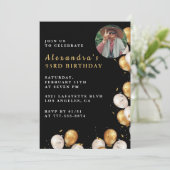 フォトブラック金ゴールドバルーン93歳 招待状 (スタンド正面)