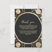 フォトブラック金ゴールド天の三日月ブライダル サンキューカード (正面)