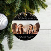 フォトブラック金ゴールド最高のフレンズフォーエバーグリッター セラミックオーナメント