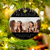 フォトブラック金ゴールド最高のフレンズフォーエバーグリッター セラミックオーナメント