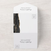 フォトブラック金ゴールド結婚アゲート オールインワン招待状 (外側)