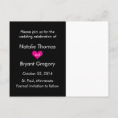 フォトブラック/ピンクハート日付ポストカードの保存2 案内ポストカード (裏面)