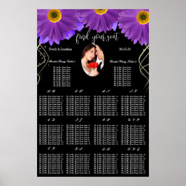 フォトブラック&プラムガーベラデイジーシーティングチャート ポスター