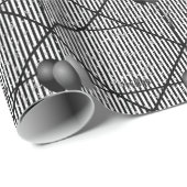 フォトブラック/ホワイトのシンプルストライプパターン ラッピングペーパー (ロールコーナー)