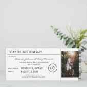 フォトブラック&ホワイトの宛先の遅延 招待状 (スタンド正面)