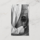 フォトブラック&ホワイトスタイリッシュタイポグラフィスクリプト 名刺 (正面)