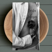 フォトブラック&ホワイトスタイリッシュタイポグラフィスクリプト 名刺