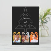 フォトブラック&ホワイトユニーククモダンリトメリーマス シーズンカード (スタンド正面)