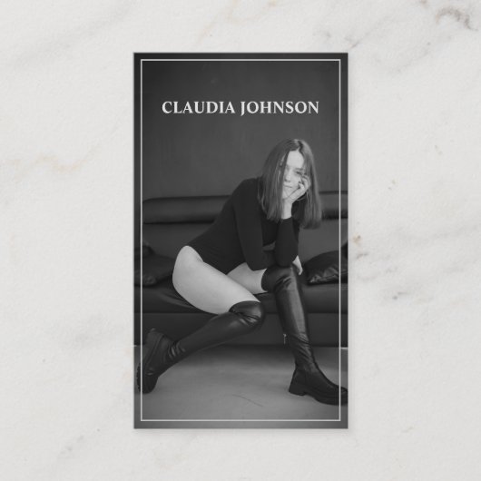 フォトブラック&ホワイトlプロフェッショナル写真家 名刺 (正面)