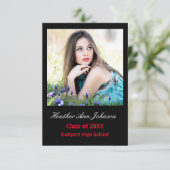 フォトブラック（縦） 2枚- 3x5グラフ版の発表 招待状 (スタンド正面)