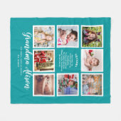 フォトブランケットおばあちゃん詩おじいちゃんファミリーツリー フリースブランケット (正面(横))