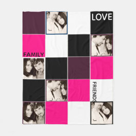 フォトブランケットパーソナライズされたピンクのナスのピンク フリースブランケット