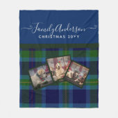 フォトブランケット – ミラータータンチェックブルークリスマスプレゼント フリースブランケット (正面)