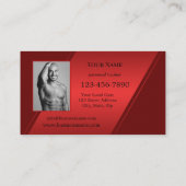 フォトブルガンディレッドパーソナルトレーナーフィットネス 名刺 (裏面)