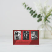 フォトブルガンディレッドパーソナルトレーナーフィットネス 名刺 (スタンド正面)