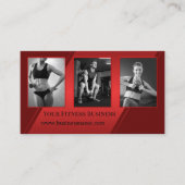 フォトブルガンディレッドパーソナルトレーナーフィットネス 名刺 (正面)