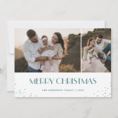 フォトブルーとホワイトメリークリスマス シーズンカード (正面)