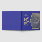 フォトブルーのフォイル結婚ゲストブックの追加 ゲストブック (全面)