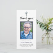 フォトブルーエレガントフローラメモリアルありがとう カード (スタンド正面)