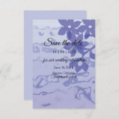 フォトブルーエレガントフローラ保存日 セーブザデート (正面/裏面)