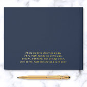 フォトブルーエレガント金ゴールド記念葬式 ゲストブック