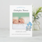 フォトブルーエレファント男の赤ちゃん誕生のお知らせ (スタンド正面)