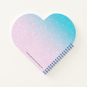 フォトブルーカスタムグリーングリッターグラデーション ノートブック (裏面)