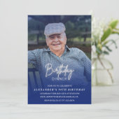 フォトブルーシャドウ誕生日ディナー94歳の誕生日 招待状 (スタンド正面)