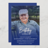 フォトブルーシャドウ誕生日ディナー94歳の誕生日 招待状 (正面/裏面)