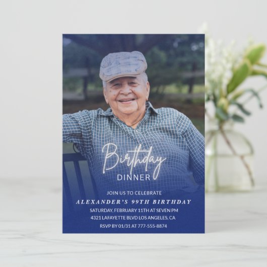 フォトブルーシャドウ誕生日ディナー99th birthday 招待状 (スタンド正面)