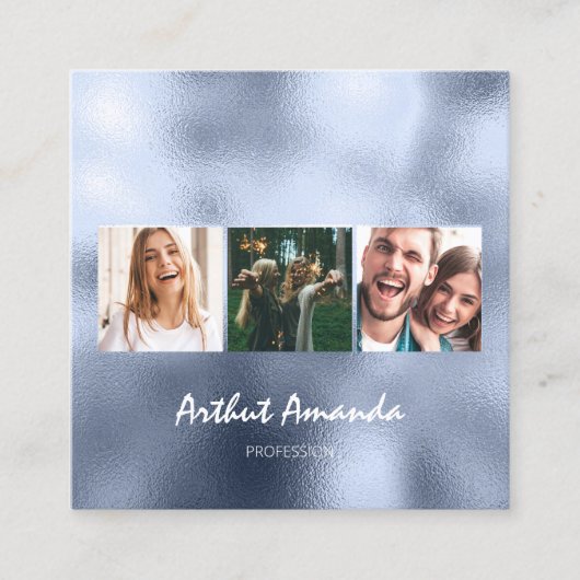 フォトブルースカイイベントプランナー美容院 スクエア名刺 (正面)