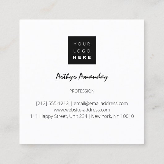 フォトブルースカイイベントプランナー美容院 スクエア名刺 (裏面)