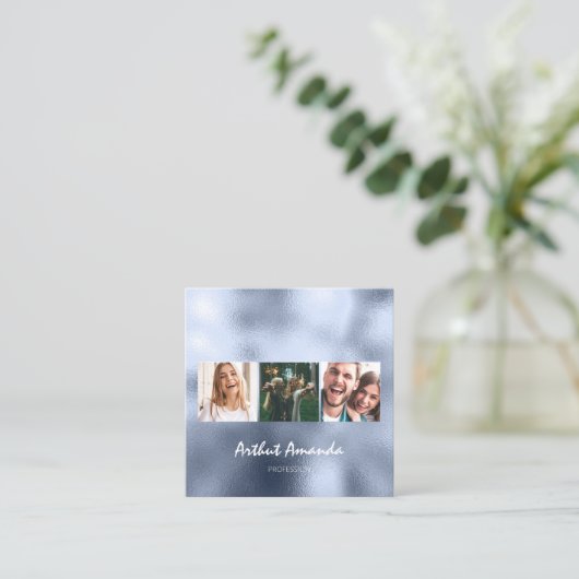 フォトブルースカイイベントプランナー美容院 スクエア名刺 (スタンド正面)