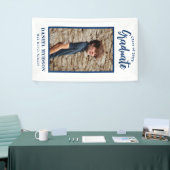 フォトブルースクールカラー卒業バナーの追加 横断幕 (トレードショー)