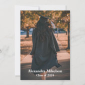 フォトブルータイルレモン卒業式 サンキューカード (裏面)