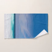 フォトブルーターコイズアクアホワイトビーチ バスタオルセット (ハンドタオル)