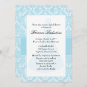 フォトブルーダマスクブライダルシャワー 招待状 (正面/裏面)