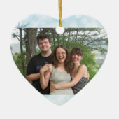 フォトブルーツリーでのクリスマスの挨拶 セラミックオーナメント (正面)