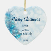 フォトブルーツリーでのクリスマスの挨拶 セラミックオーナメント (裏面)