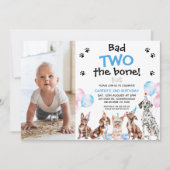 フォトブルーバートザボーンドッグ2歳の誕生日 招待状 (正面)