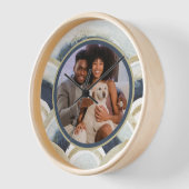 フォトブルーパーソナライズされたウォーターの色パターン 壁時計 (傾斜)