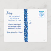 フォトブルーパーソナライズされたキャンディーケーンクリスマス シーズンポストカード (裏面)