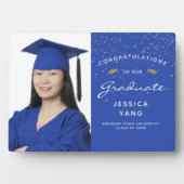 フォトブルーホワイト金ゴールド卒業記念 フォトプラーク (正面)