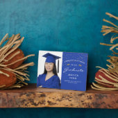 フォトブルーホワイト金ゴールド卒業記念 フォトプラーク (側面)