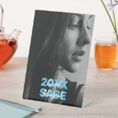 フォトブルーモダンとホワイトの卒業 台座サイン (インサイチュ)