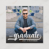 フォトブルーモダンの卒業 エンクロージャーカード (正面)