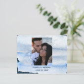 フォトブルーモダンウォーターの色ウォッシュ日付を保存 案内ポストカード (スタンド正面)